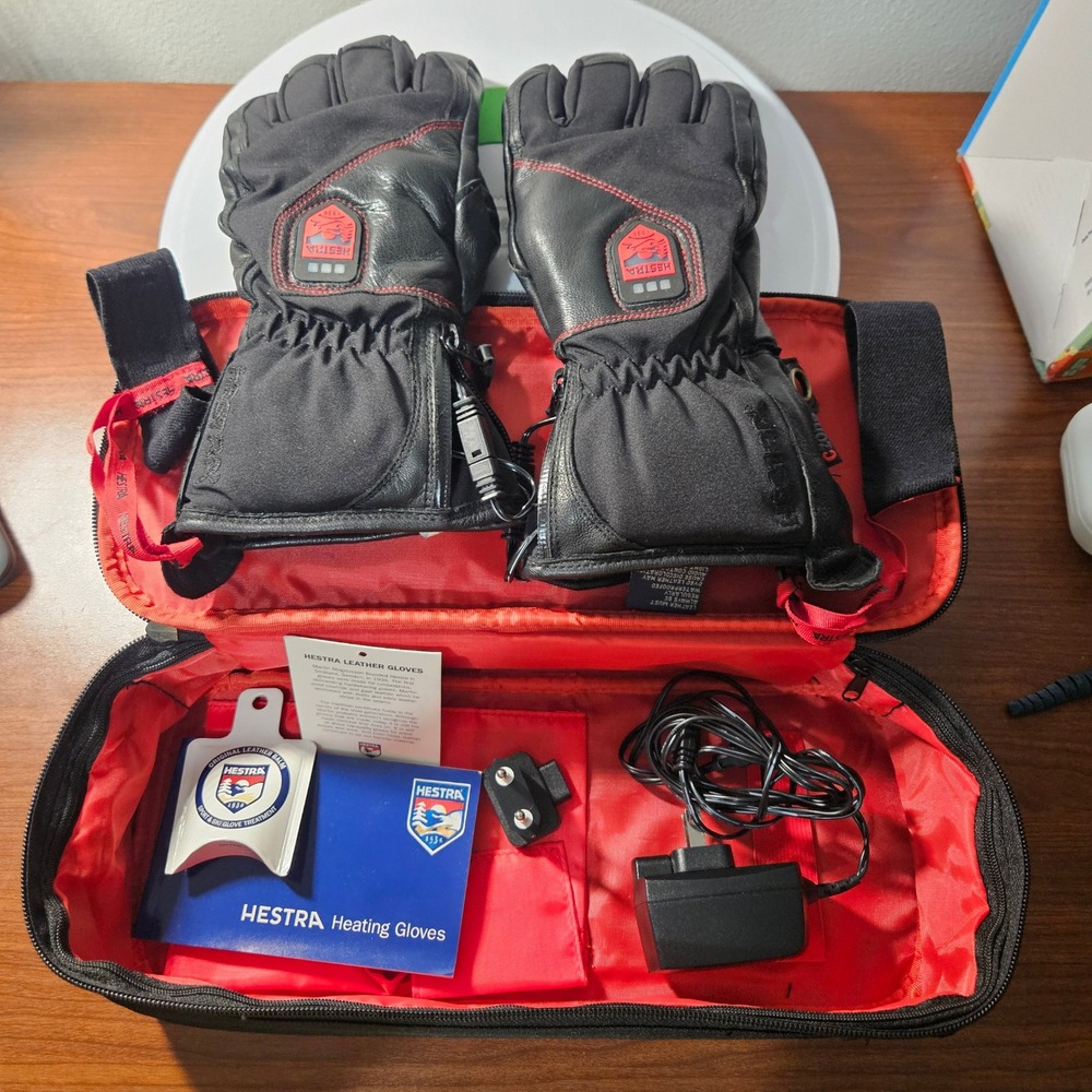Hestra Power Heater Glove Unisex XS Black 30440-100 Waterproof Heated Ski Gloves